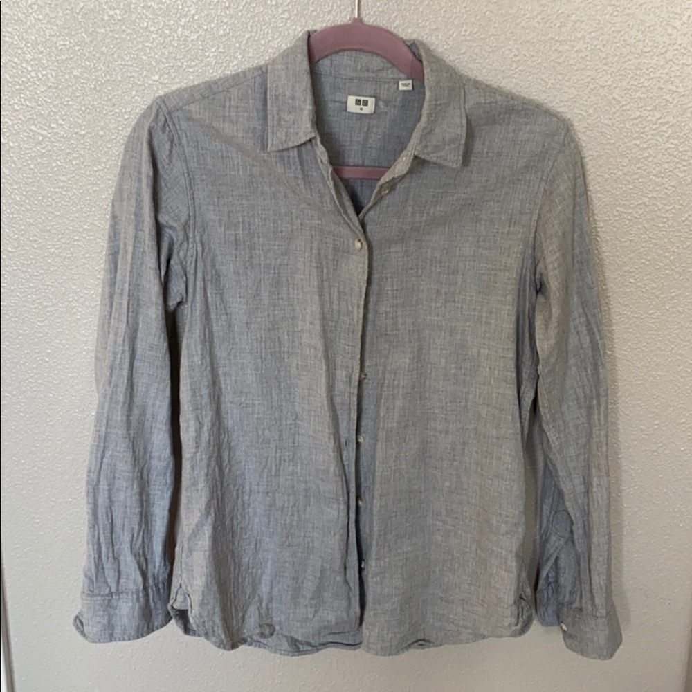 Uniqlo grey 10O% CottonButton Down
